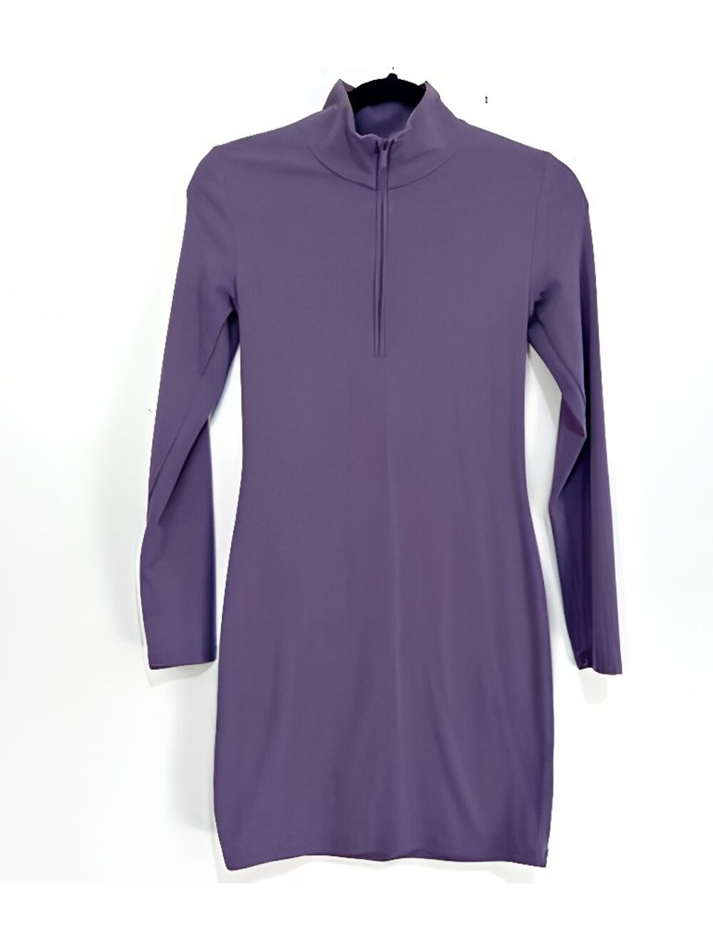 Sunday Best Body-Con Half-Zip Long Sleeve Mockneck Midi Dress